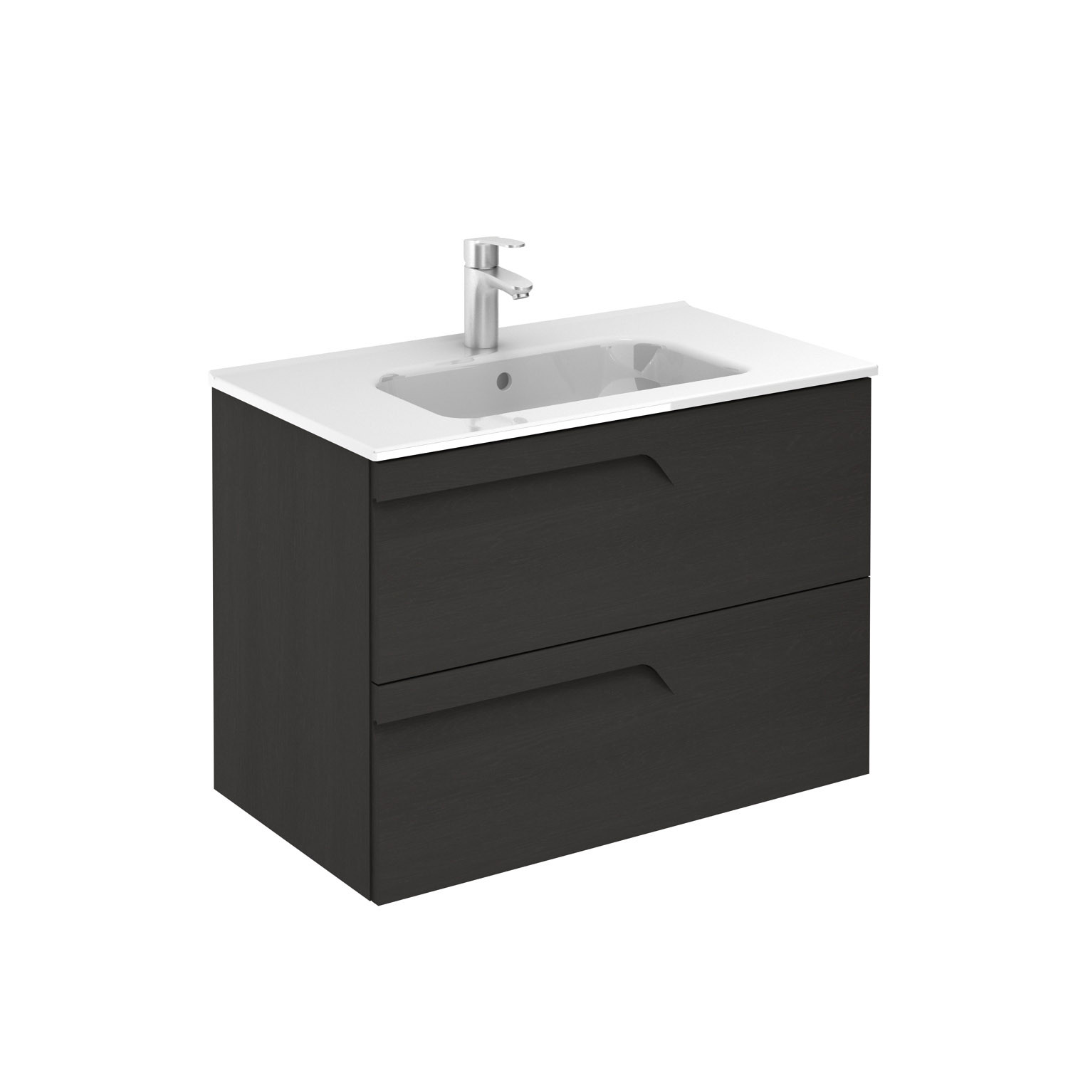 Vitale 800mm 2 Drawer Wall-Hung Vanity Unit - Urban Grey ...